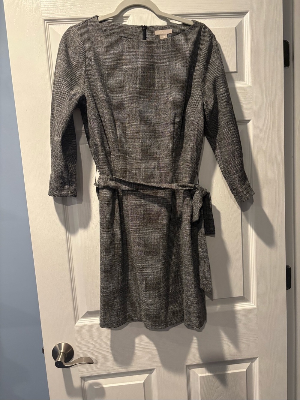 Gray Belted A Line Dress